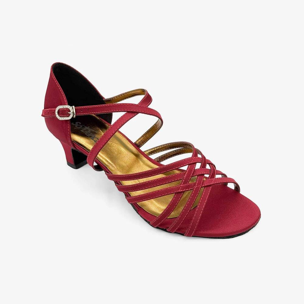 NEW SO DANCA women's rabah crossover ballroom shoe in burgundundy